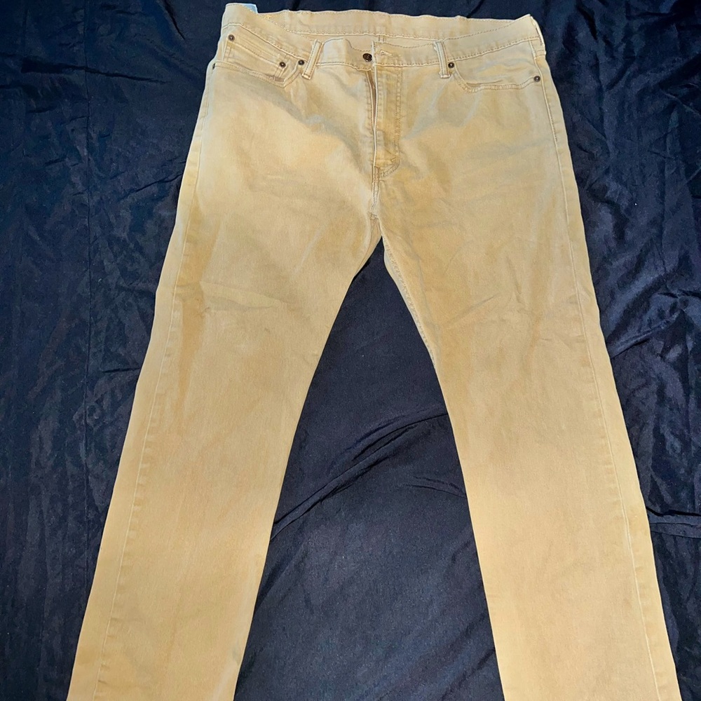 Levi Strauss & Co 513 Brown Khaki Tan Jean Pants 38 x 32